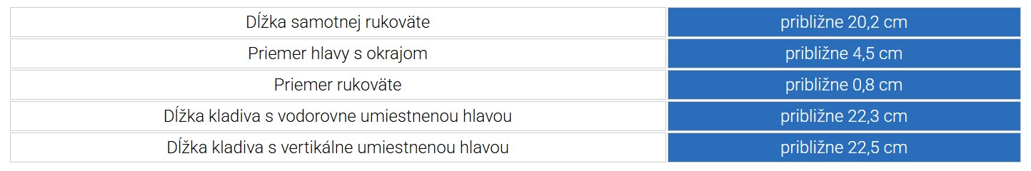 Daten des Babinski-Werkzeugs